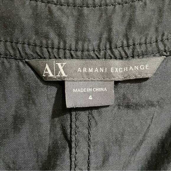 Armani Exchange Women 4 Black Cupro Cotton Blend Silky Tunic Asymmetrical Button - Picture 7 of 7